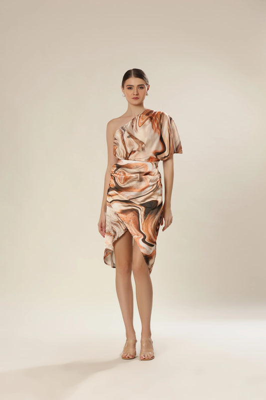 Mocha Midi Wrap Glam Dress