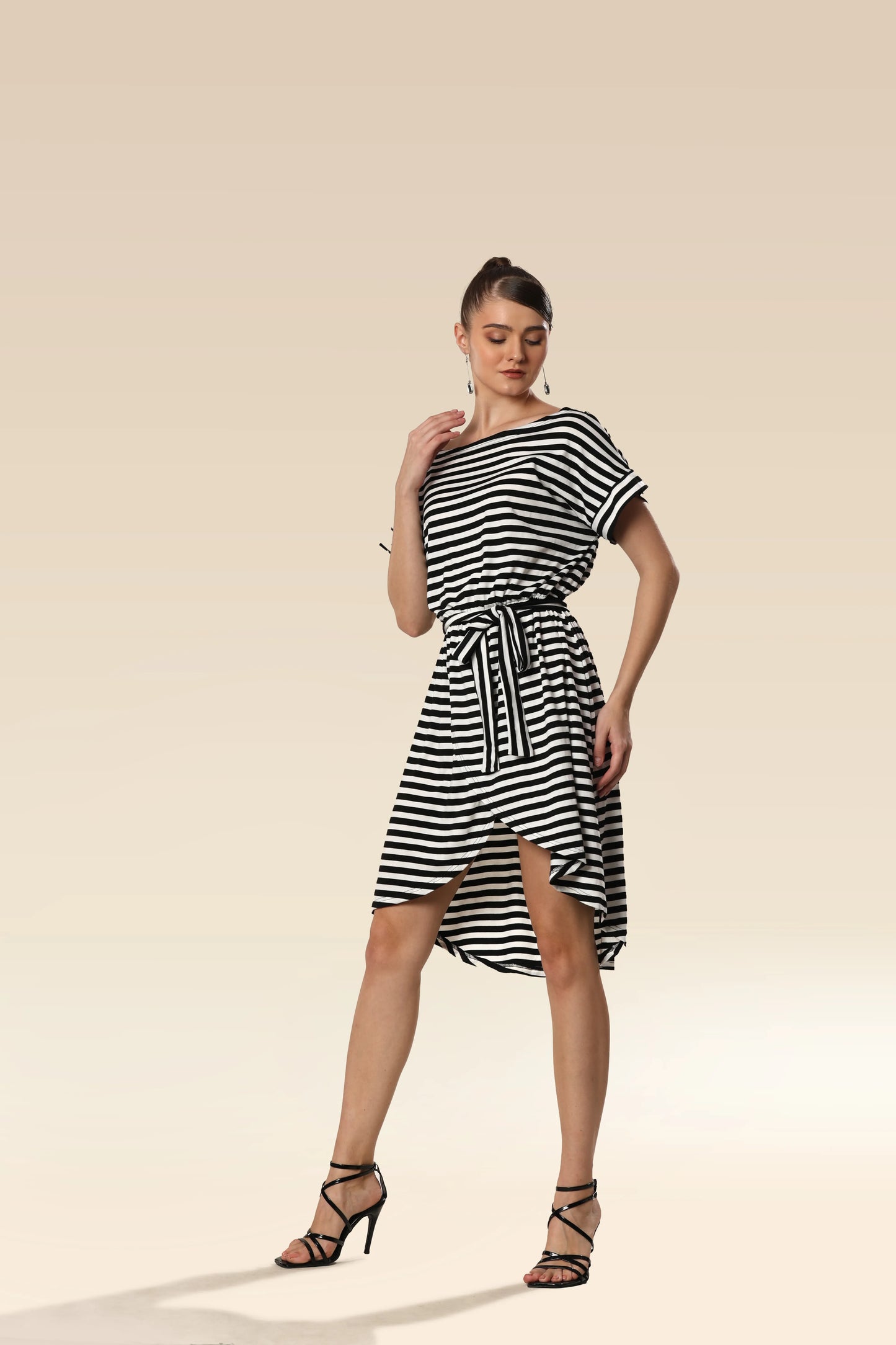 Modern Monochrome Wrap Glam Dress