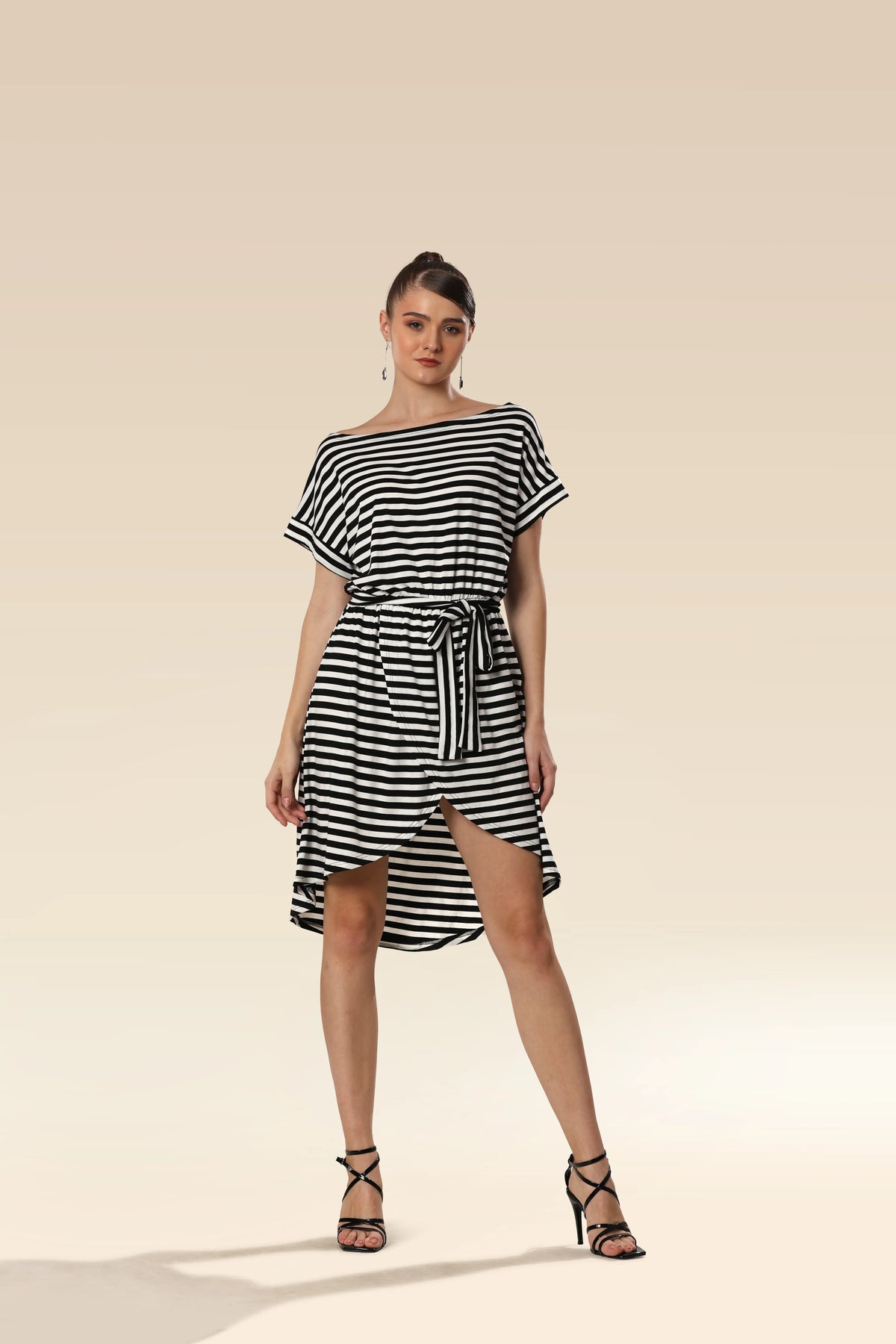 Modern Monochrome Wrap Glam Dress