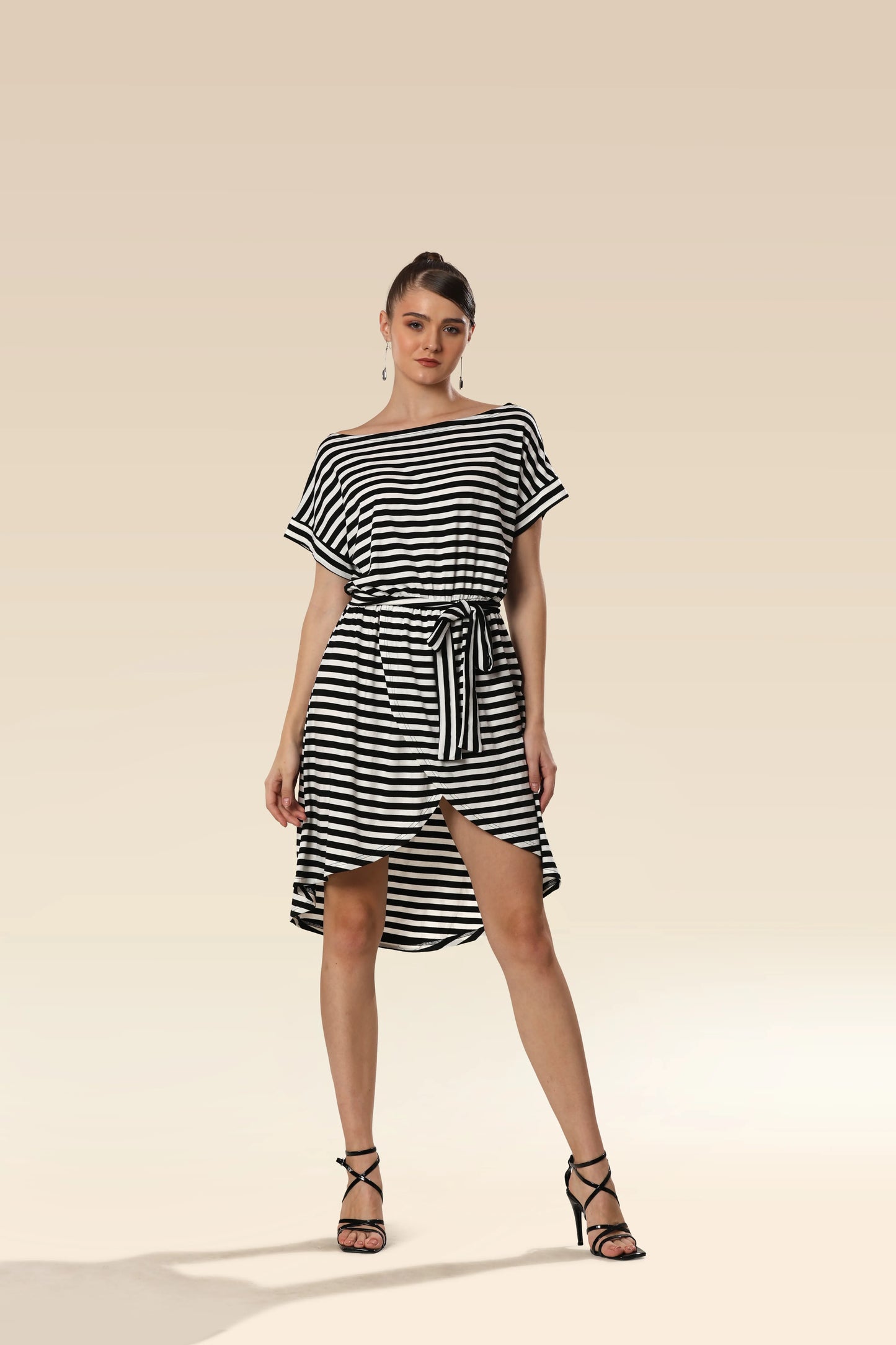 Modern Monochrome Wrap Glam Dress