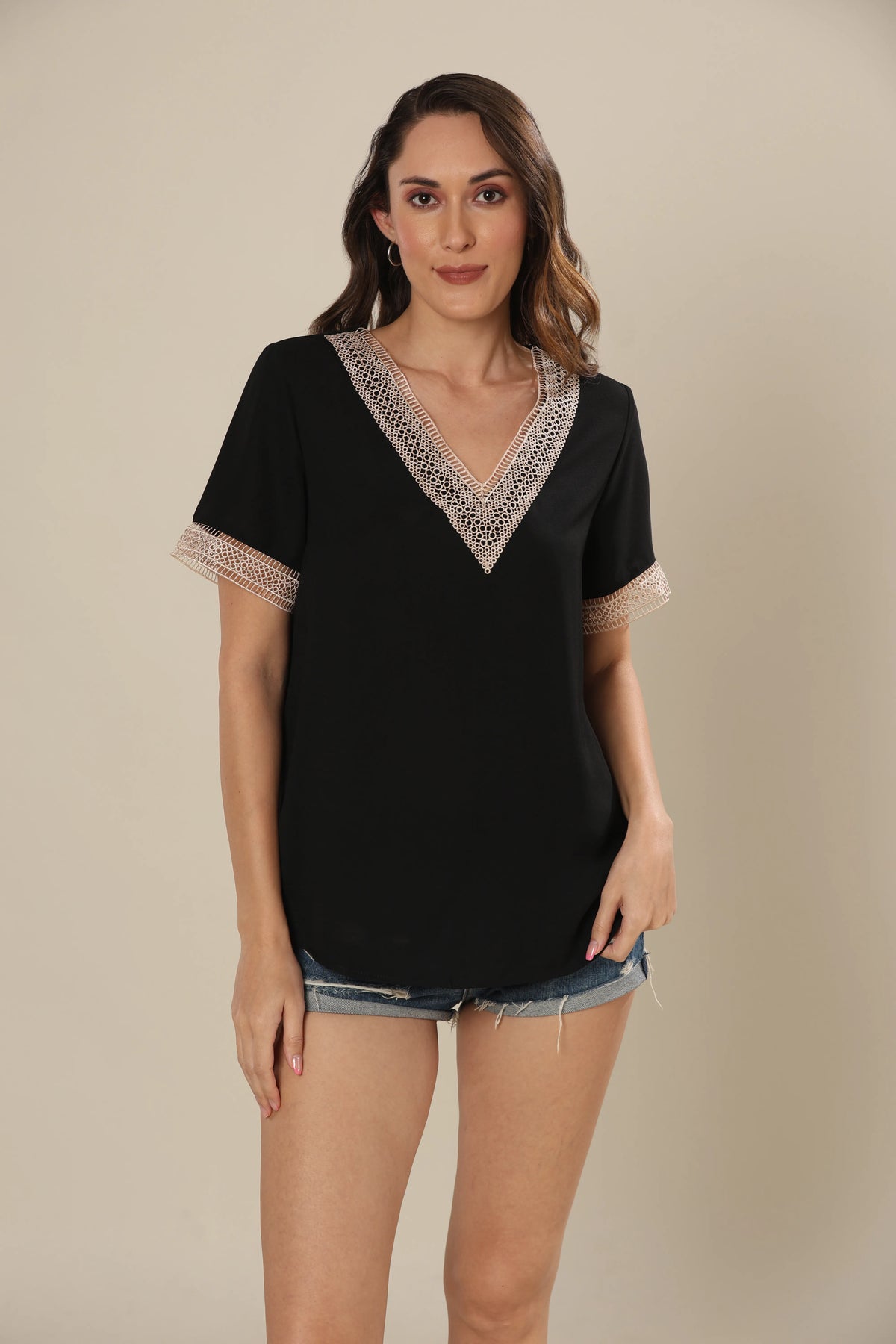Monochrome Lace Affair Top