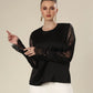 Noir Lace Long Sleeve Elegance Top