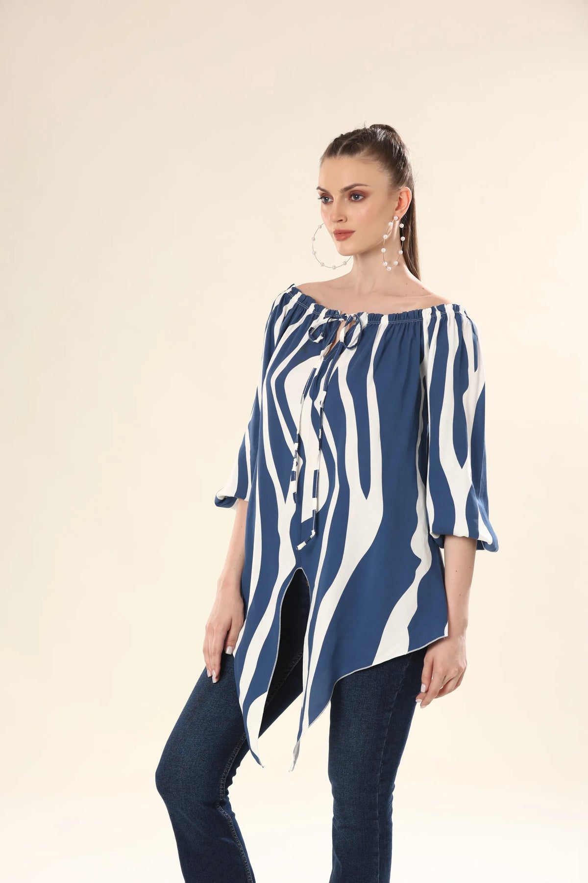 Ocean Waves Tie Ensemble Top