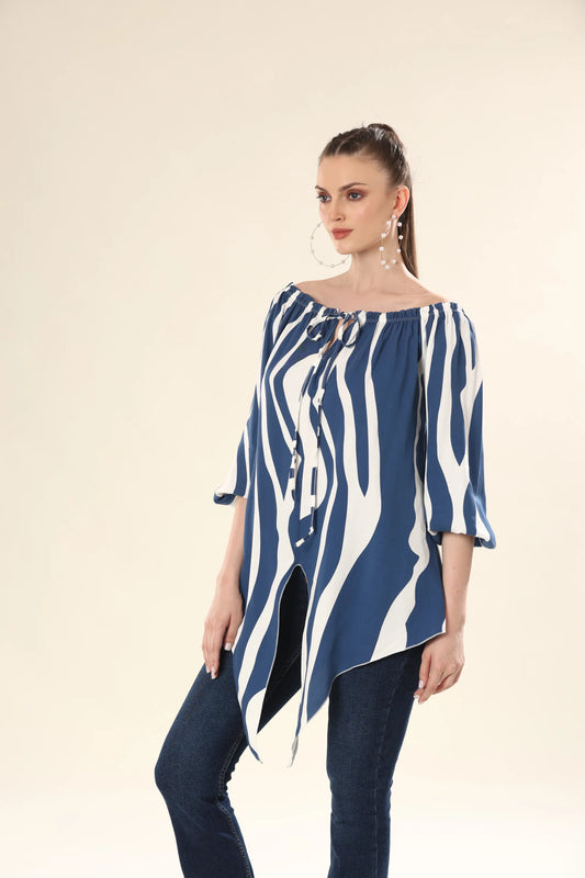 Ocean Waves Tie Ensemble Top