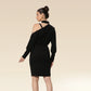 Onyx Ovation Asymmetric Neckline Dress