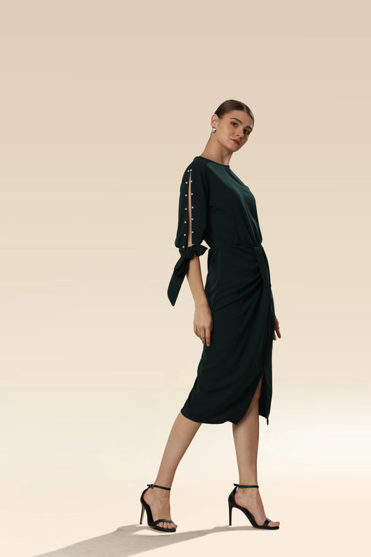 Pearl Embrace Lush Green Dress