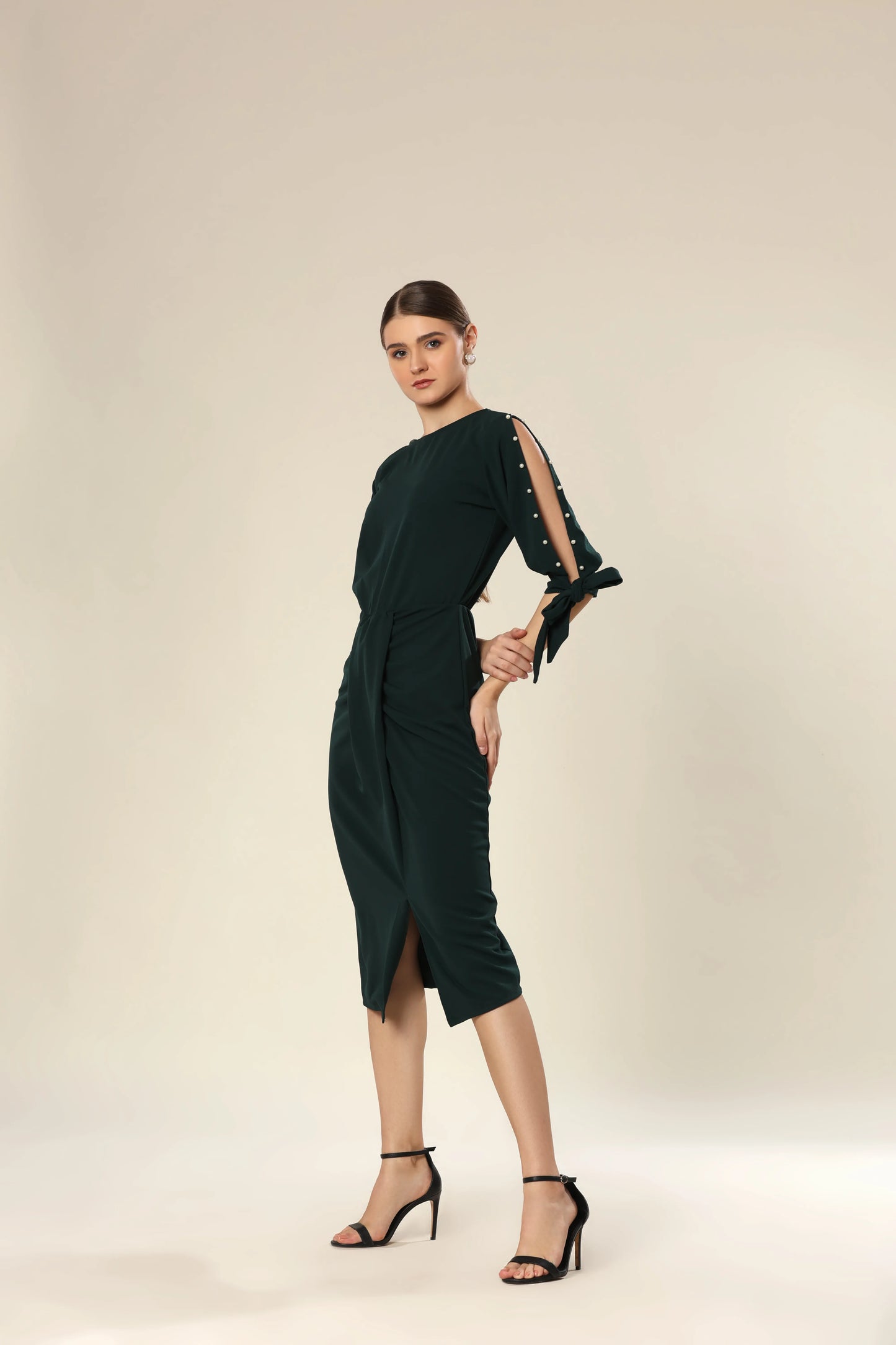 Pearl Embrace Lush Green Dress