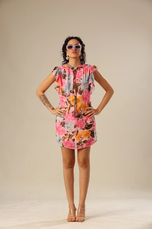 Petals & Pink Ruffle Delight Dress