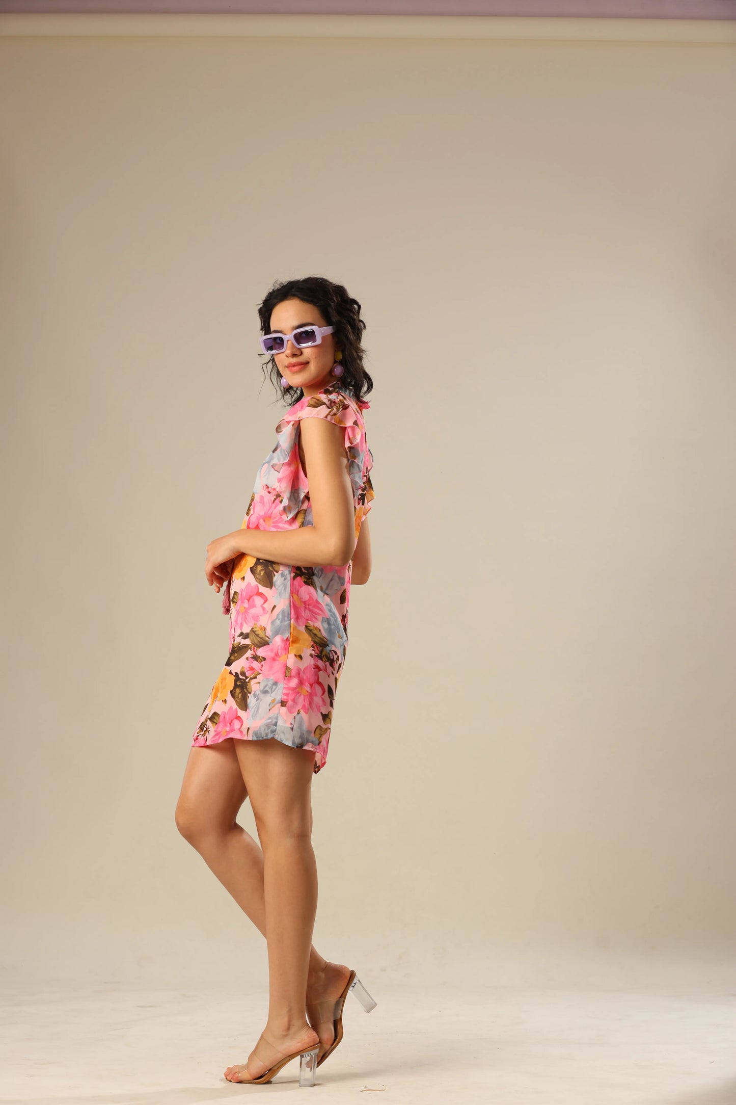 Petals & Pink Ruffle Delight Dress
