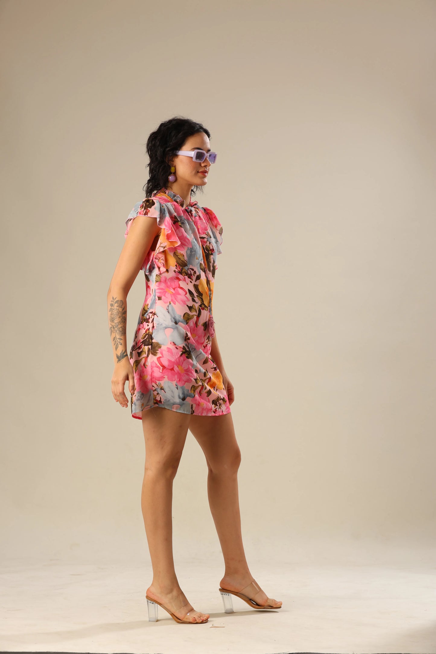 Petals & Pink Ruffle Delight Dress