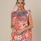 Pink Petunia Boho Clinic Top