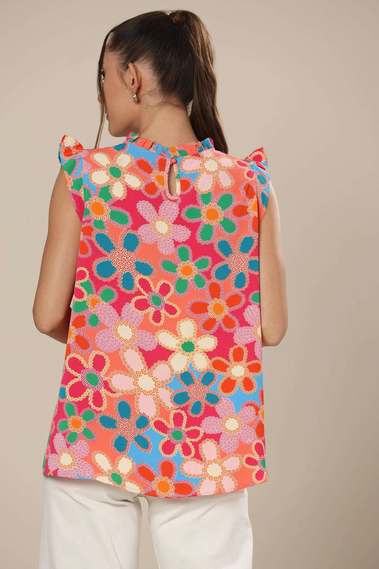 Pink Petunia Boho Clinic Top