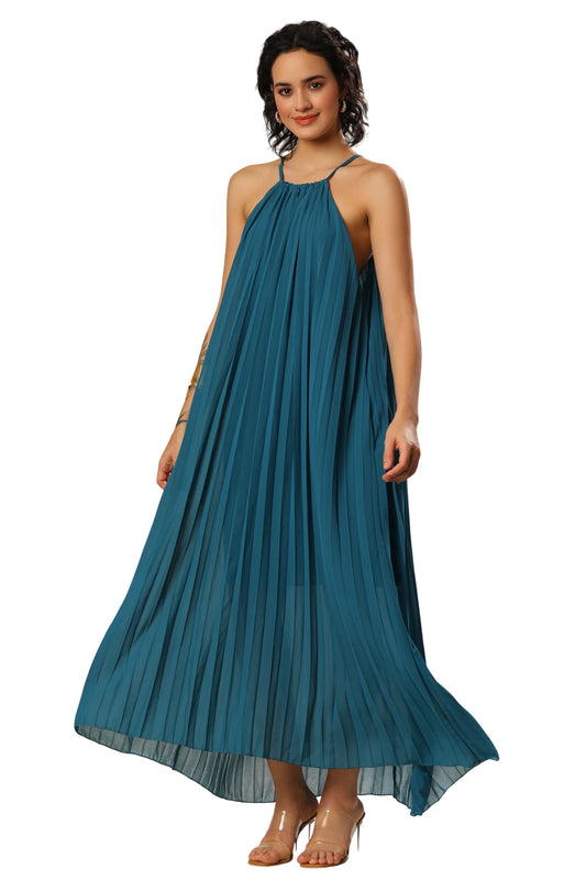 Pleats In Paradise Sleeveless Elegance Dress