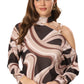 Print Sculpt Metallic Accent Top