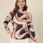 Print Sculpt Metallic Accent Top