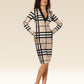 Vogue Grid Belted Beauty Dress