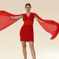 Ravishing Red Pleat Fiesta Dress