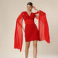 Ravishing Red Pleat Fiesta Dress
