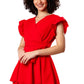 Red Ruffle Retreat Dress