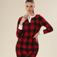 Red Blaze Checkered Comfort Night Wear