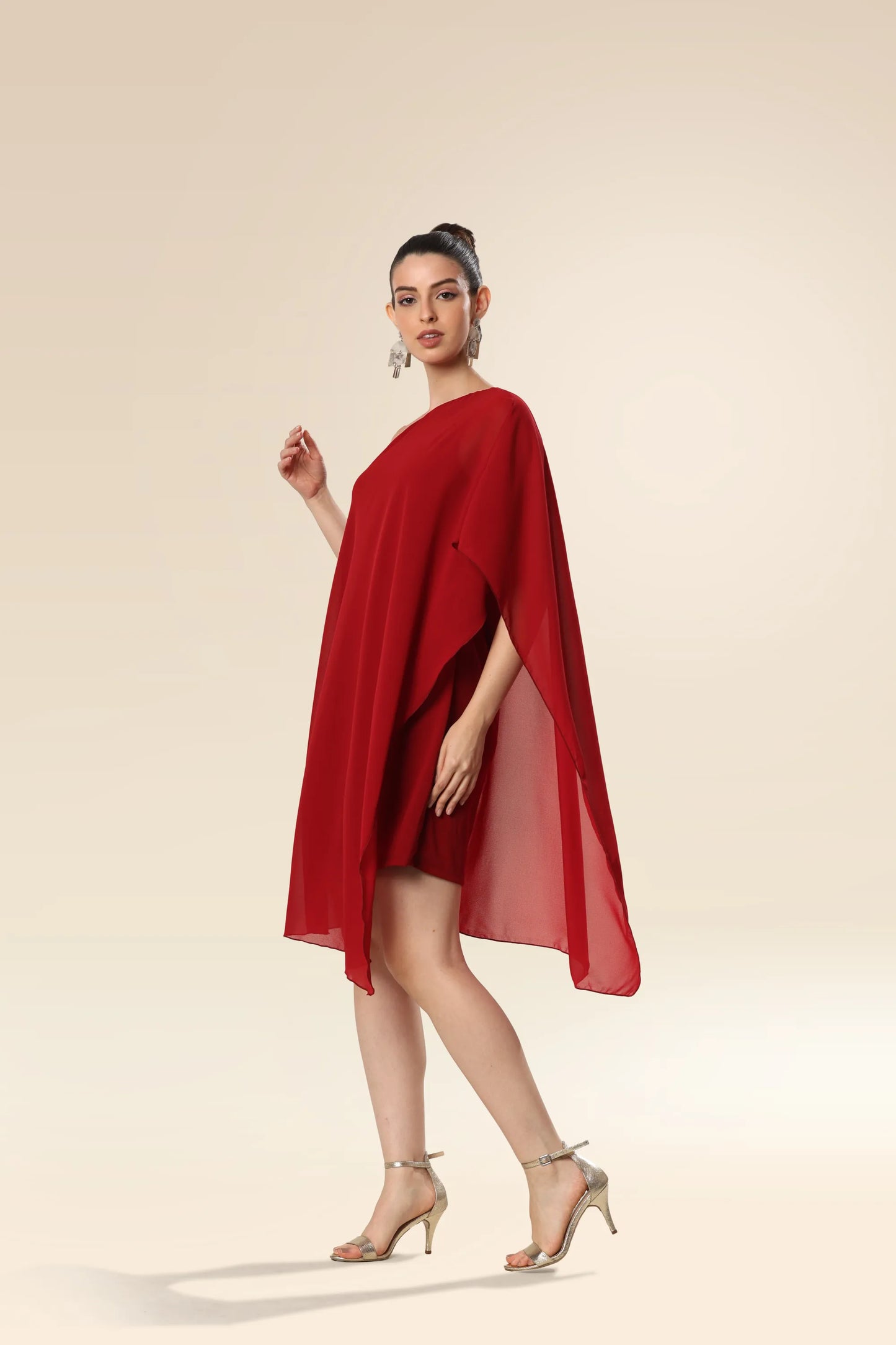 Red Rhapsody One-Shoulder Stunner Dress