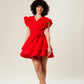 Red Ruffle Retreat Dress