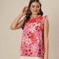 Roses In Bloom Ruffle Top