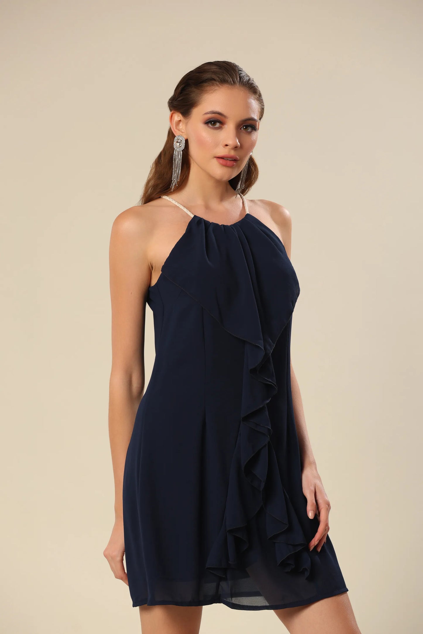 Ruffle Radiance Shoulder Affair Dress