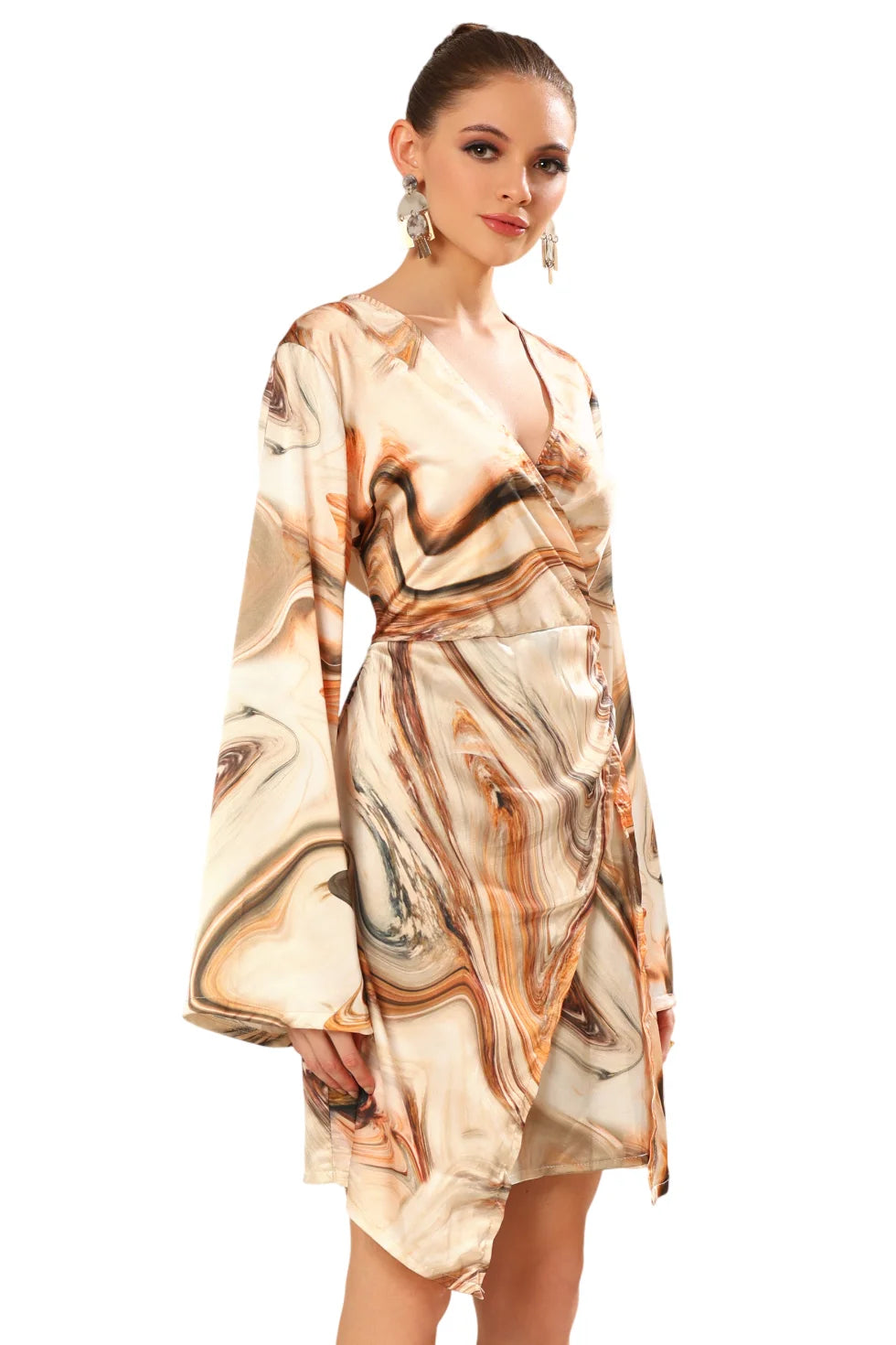 Satin Flair Adorned Dress