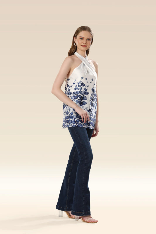 Satin Blossom Chic Top