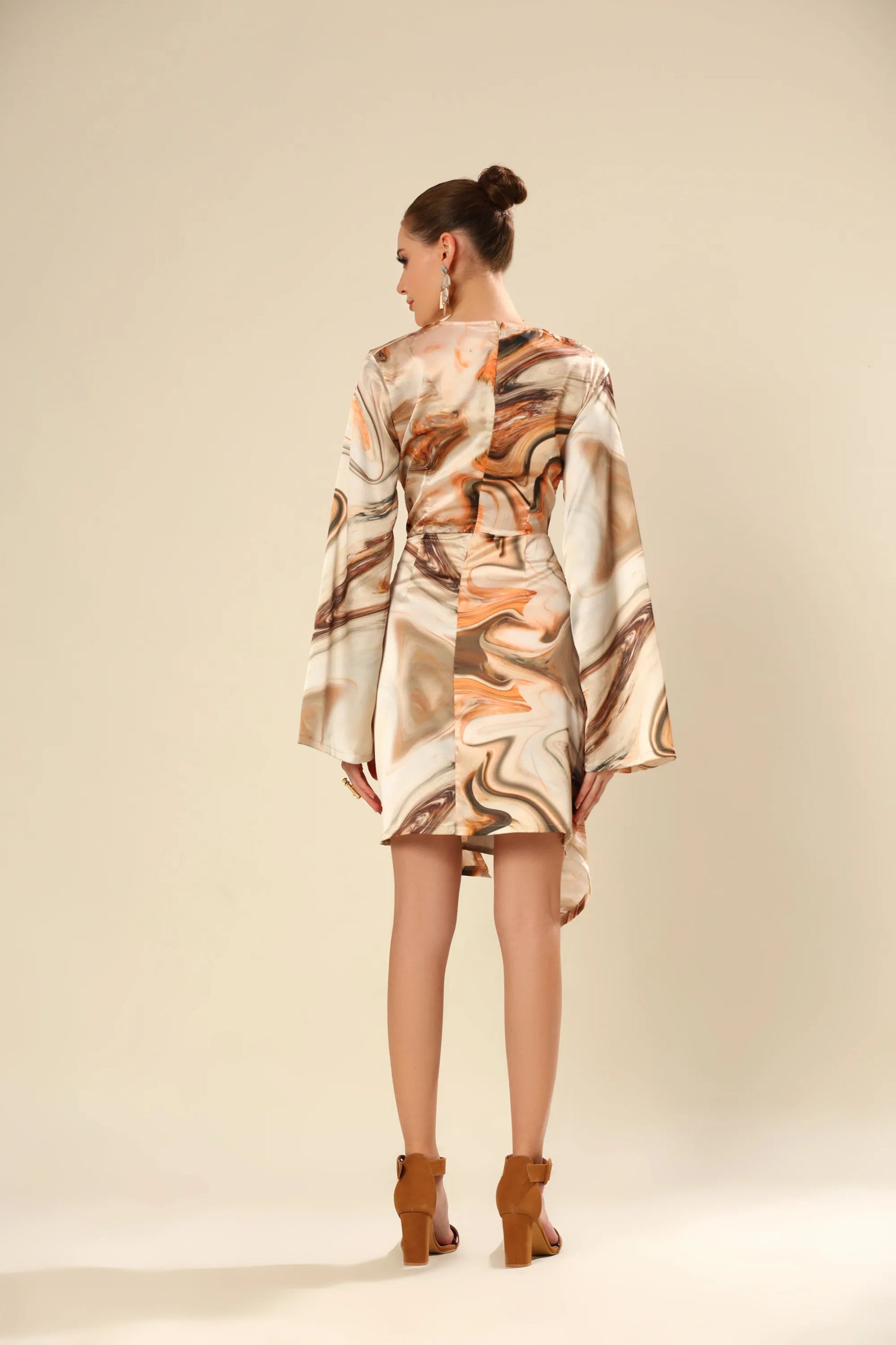 Satin Flair Adorned Dress
