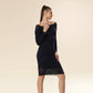 Sculpted Lace Silhouette Dress