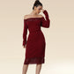 Sculpted Lace Silhouette Dress