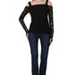 Sheer Lace Sleeve Fitted Top