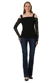 Sheer Lace Sleeve Fitted Top