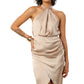 Silk Radiance Halter Dress