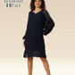Stylishly Pleated Charming Lace Touch Dress