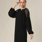 Stylishly Pleated Charming Lace Touch Dress