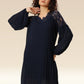 Stylishly Pleated Charming Lace Touch Dress