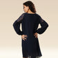 Stylishly Pleated Charming Lace Touch Dress