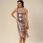 Sultry Gold Tassel Elegance Dress