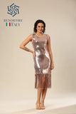 Sultry Gold Tassel Elegance Dress