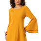 Sunflower Symphony Interlocking Straps & Bell Sleeve Dress