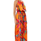 Tangerine Temptation Side Slit Ensemble Dress