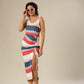 Tied In Color Striped Chic Dress