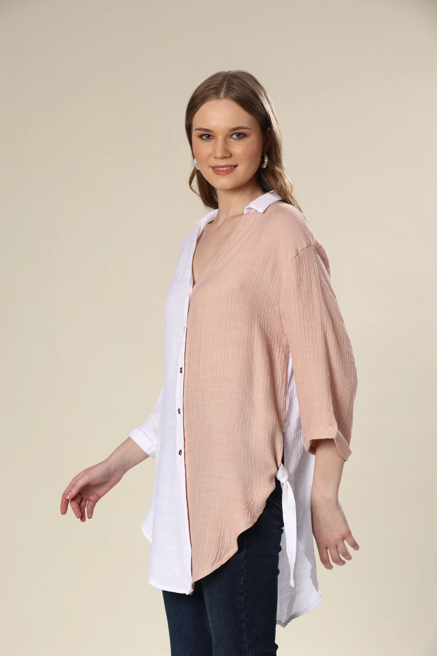Timeless White Chic Contrast Shirt