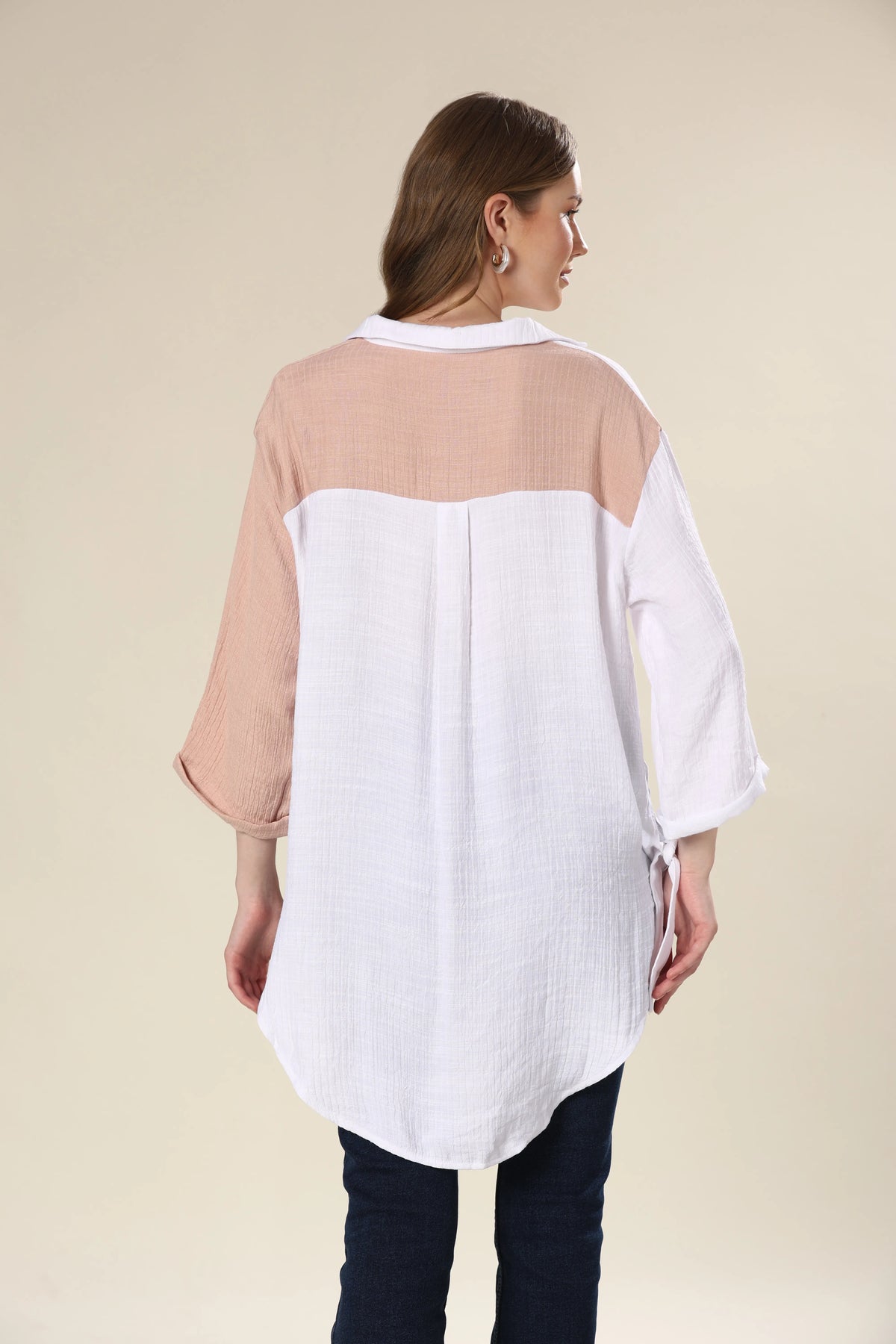 Timeless White Chic Contrast Shirt