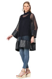 Transparent Tunic With Faux Leather