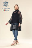 Transparent Tunic With Faux Leather