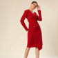 Trendy Plunge Neckline Adorned With Buttons Dress
